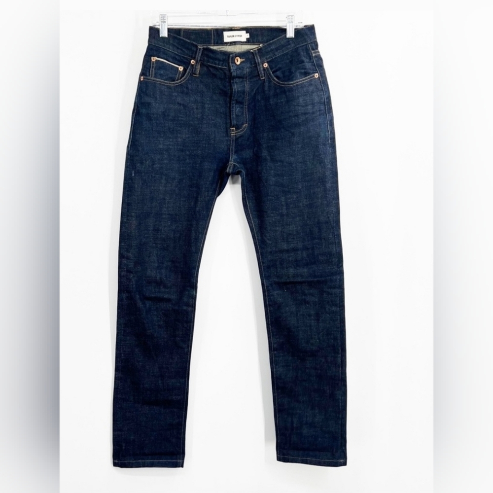 Taylor Stitch Rinsed Denim Selvedge Button Fly Slim Jeans HEMMED